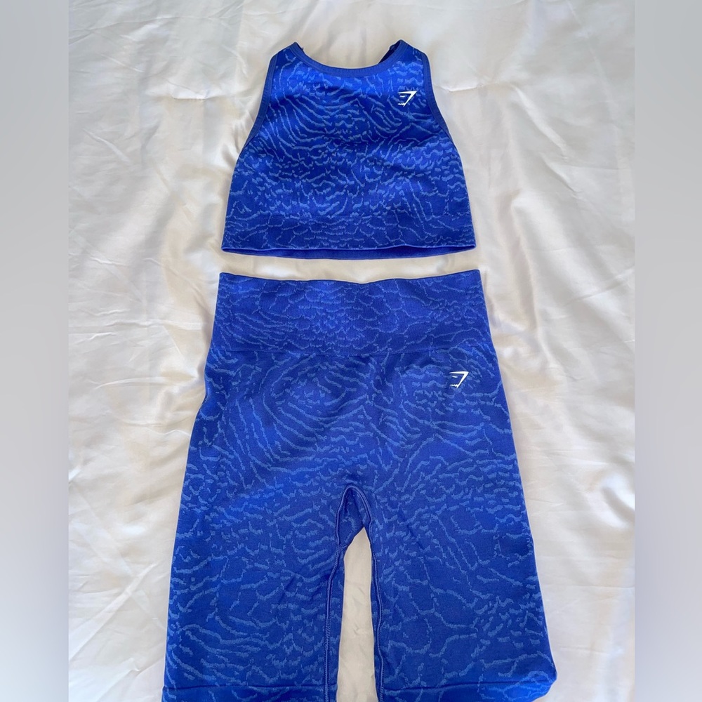 Gymshark Adapt Animal Seamless Cycling Shorts Set- Court Blue